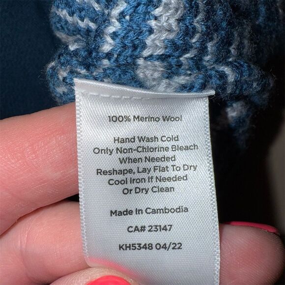 Talbots Women's Plus Blue Plaid Cardigan Sweater V-Neck Long Sleeve - Picture 6 of 7